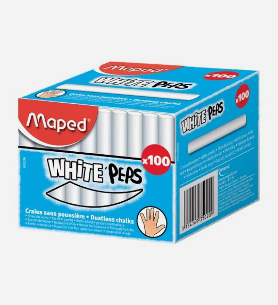 Craies pour tableau noir - rondes - blanches