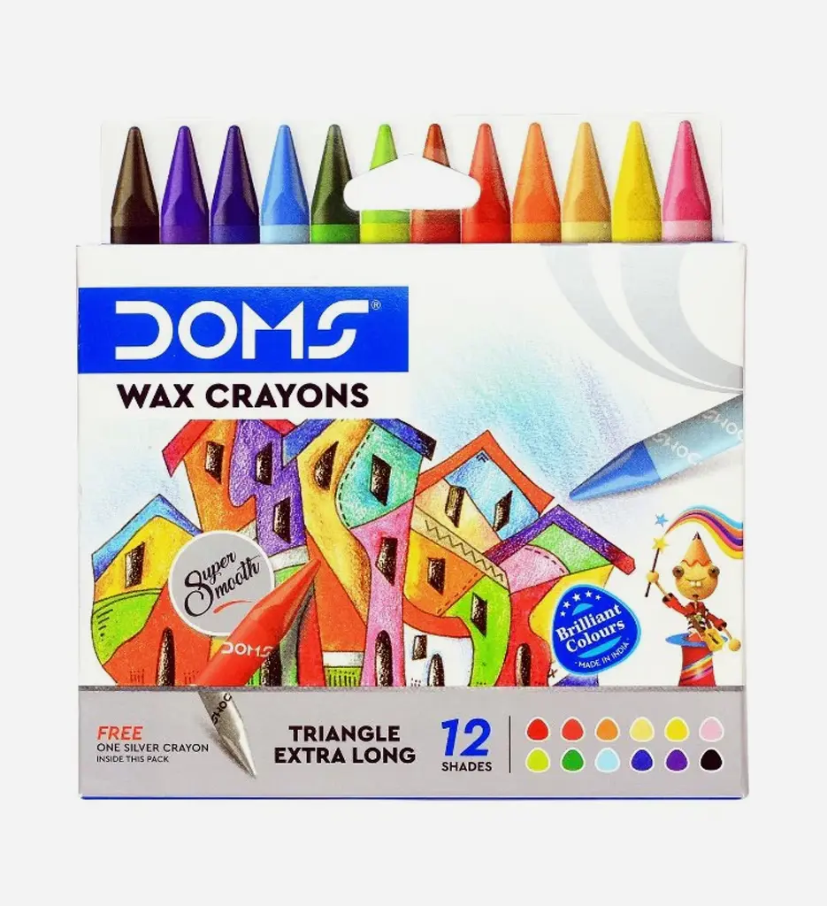 Crayons à la cire de 12 couleurs - DOMS