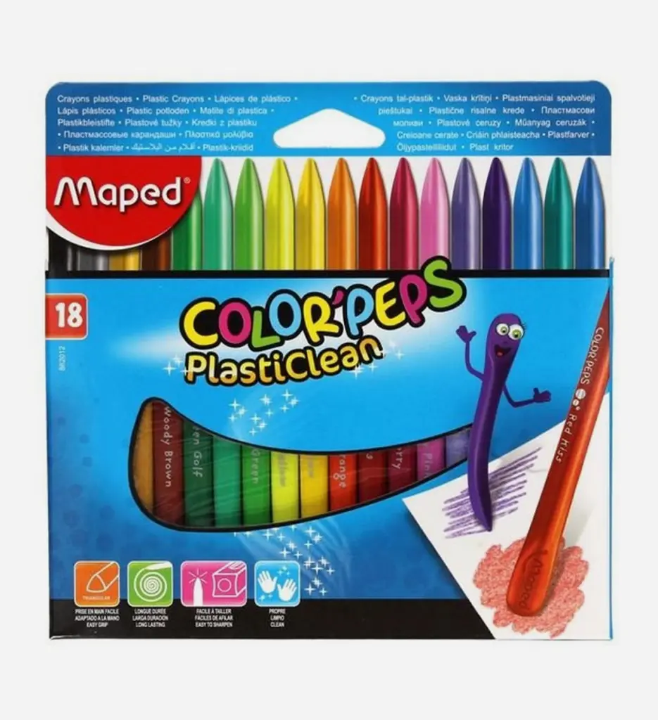 Crayons à la cire de 18 couleurs - MAPED 