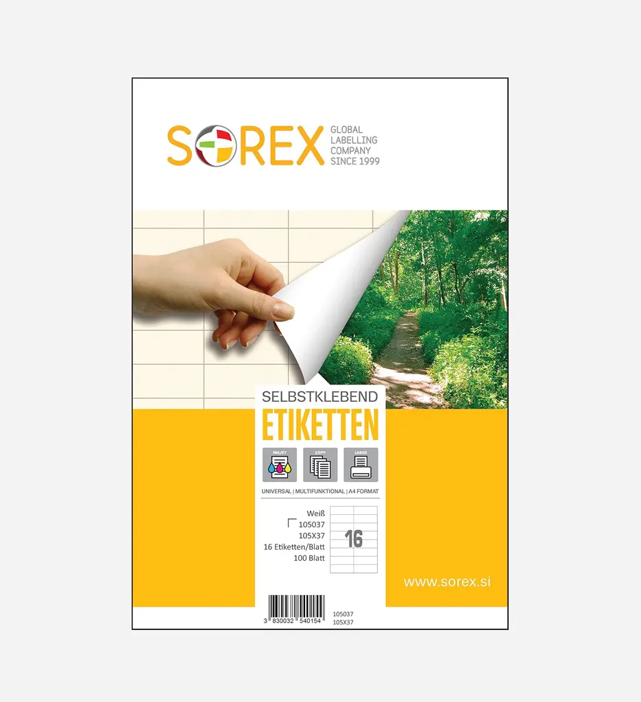 Etiquette Blanche A4/16 - Sorex