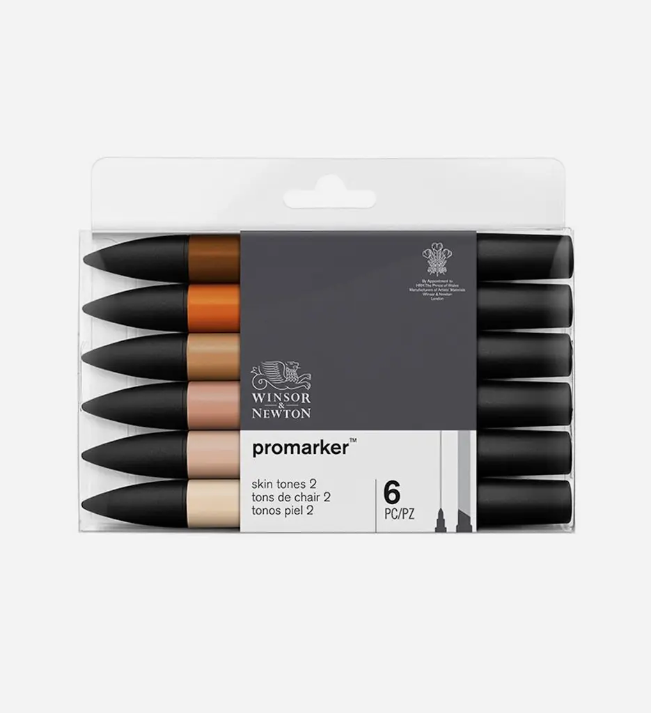 Lot de 6 Marqueurs double pointe - Winsor & Newton
