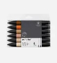 Lot de 6 Marqueurs double pointe - Winsor & Newton