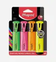 Pochette de 4 Surligneurs Fluo Réf 742547 - Maped